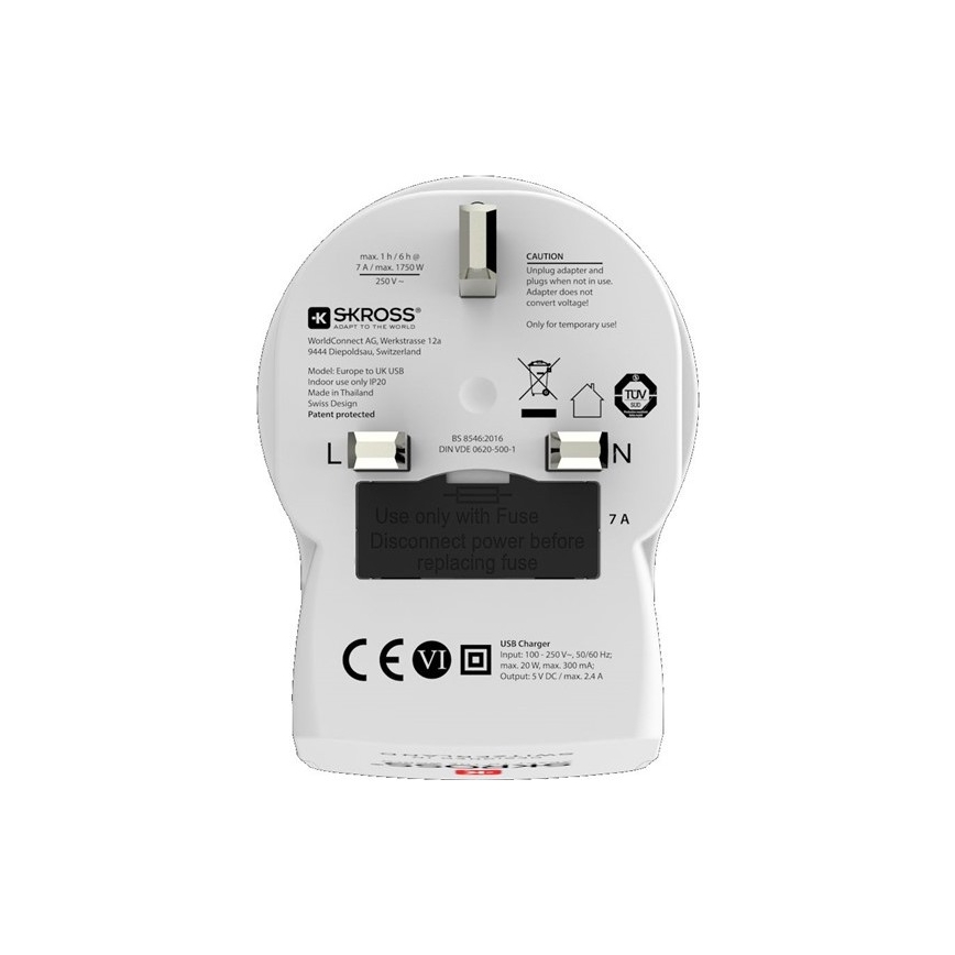 Putni adapter za UK 230V + 2x USB port
