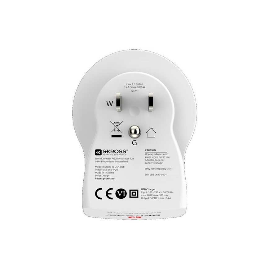 Putni adapter za SAD 230V + 2x USB port