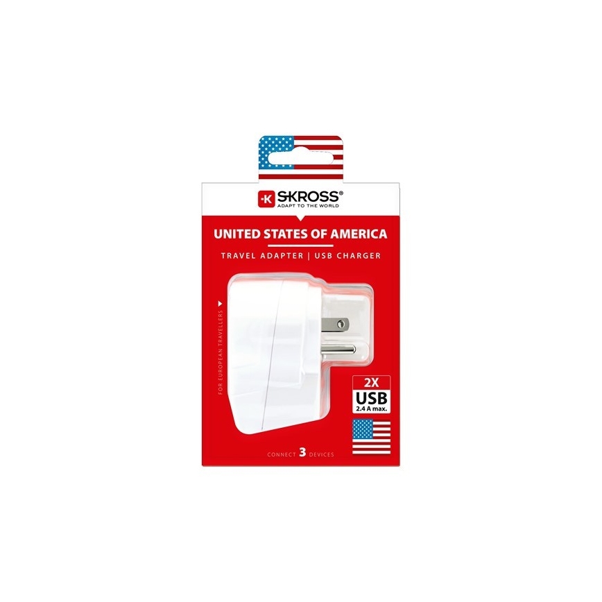 Putni adapter za SAD 230V + 2x USB port