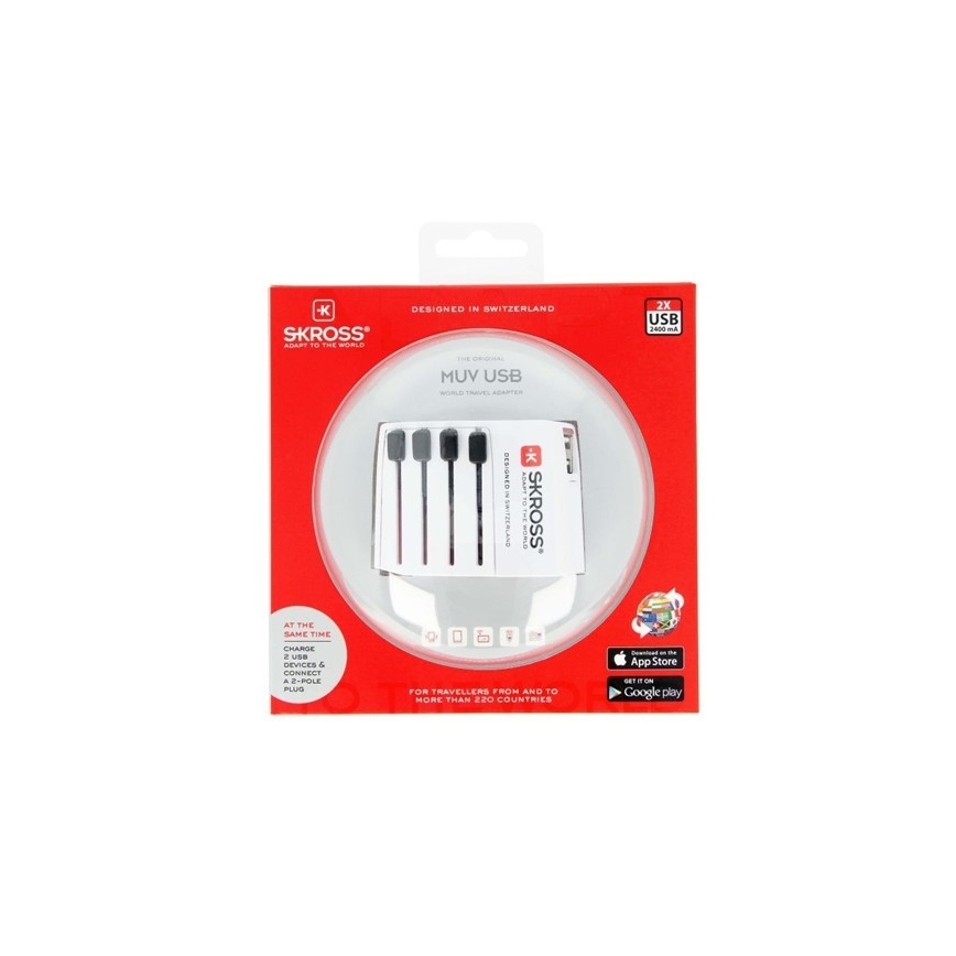 Međunarodni putni adapter 230V + 2x USB port
