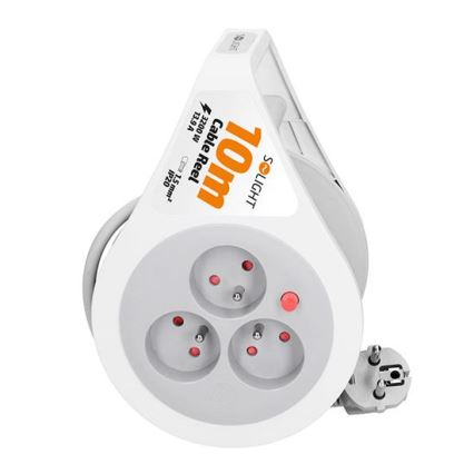 Produžni kabel na kolutu, 3 utičnice, 10 m