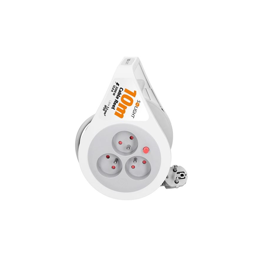 Produžni kabel na kolutu, 3 utičnice, 10 m