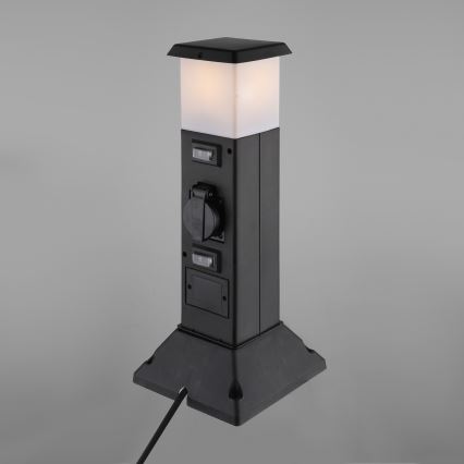Vanjska lampa s 2 utičnice 1xE14/15W/230V IP44 crna