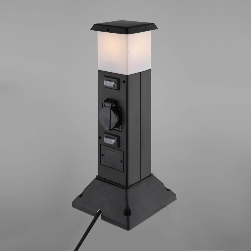 Vanjska lampa s 2 utičnice 1xE14/15W/230V IP44 crna