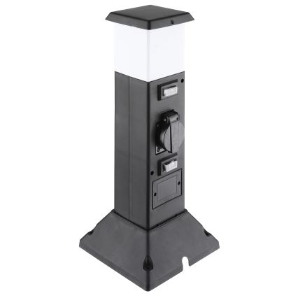 Vanjska lampa s 2 utičnice 1xE14/15W/230V IP44 crna
