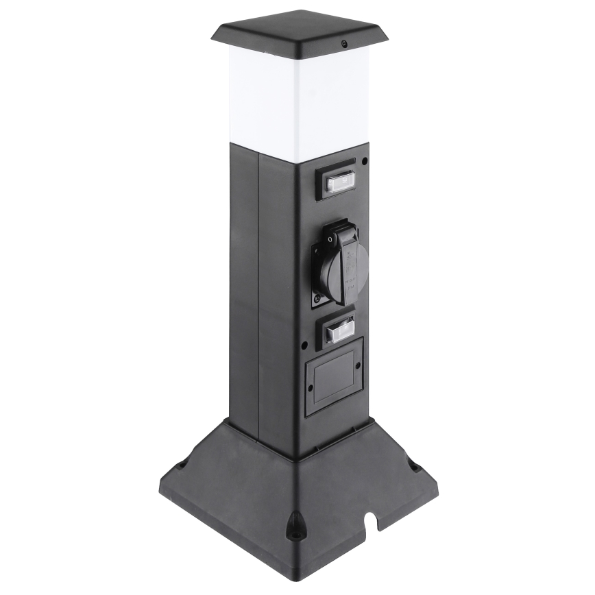 Vanjska lampa s 2 utičnice 1xE14/15W/230V IP44 crna