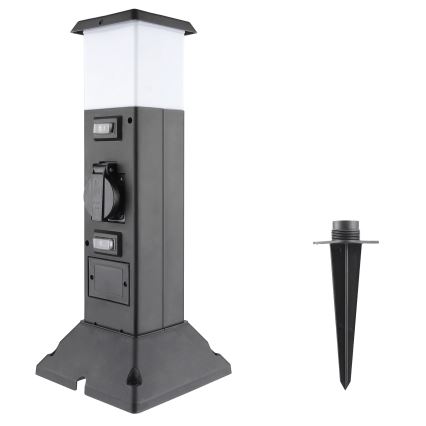 Vanjska lampa s 2 utičnice 1xE14/15W/230V IP44 crna
