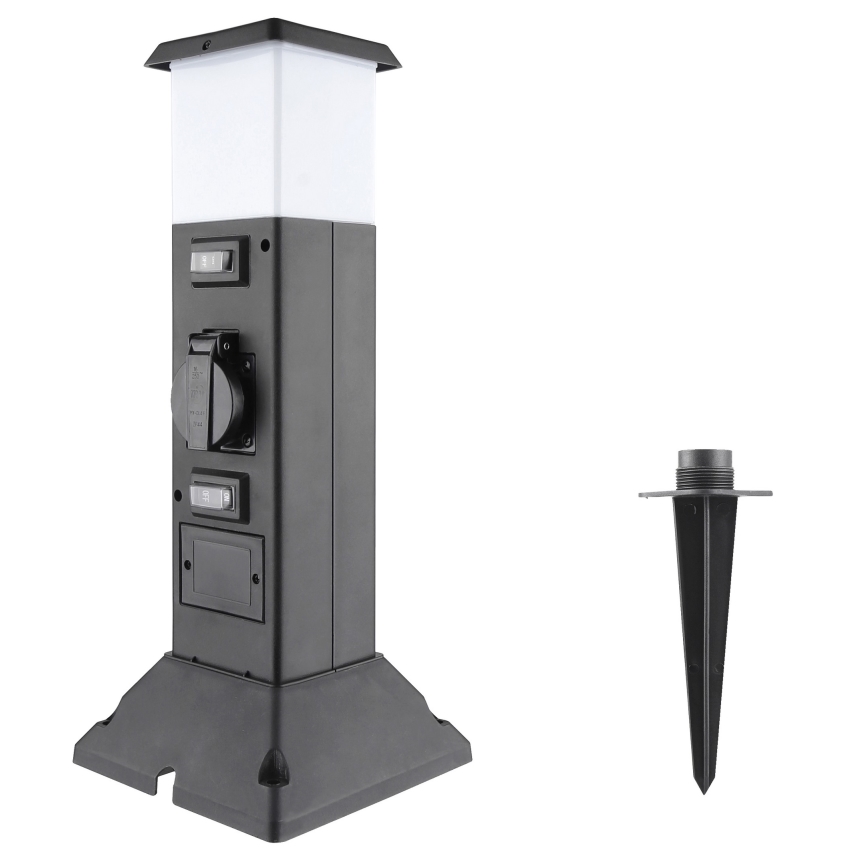 Vanjska lampa s 2 utičnice 1xE14/15W/230V IP44 crna