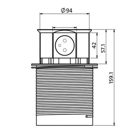 Stup s utičnicama za ploču stola 2x230V + 2xUSB