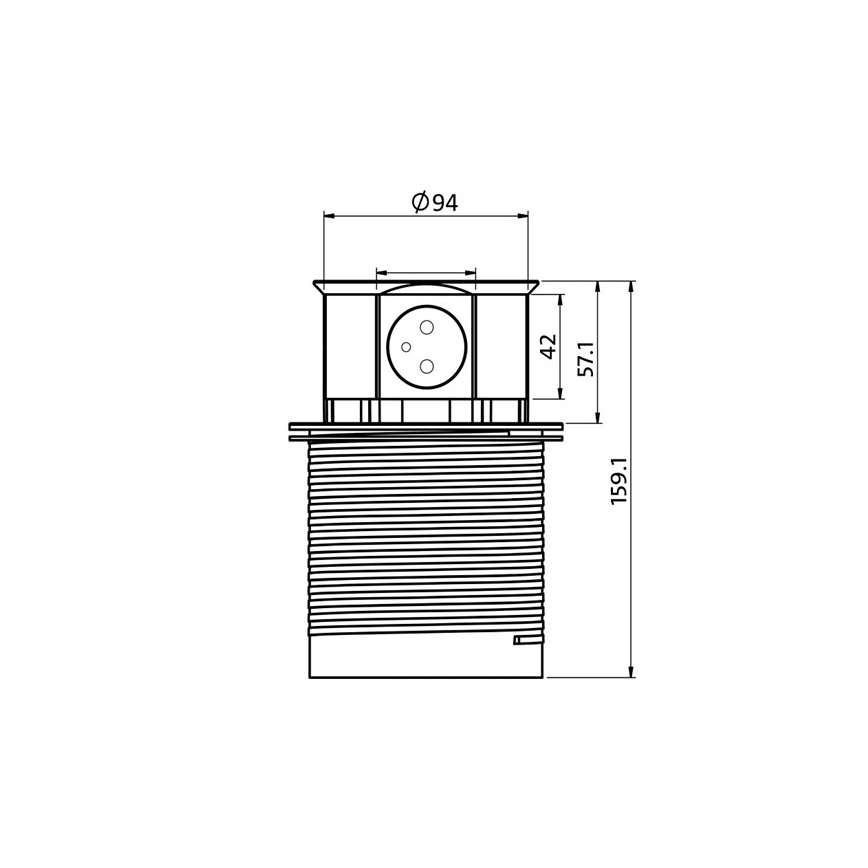 Stup s utičnicama za ploču stola 2x230V + 2xUSB