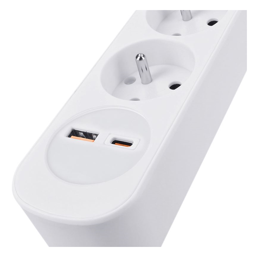 Produžni kabel s prekidačem, 3 utičnice i USB-A/USB-C priključci za punjenje, 3 m