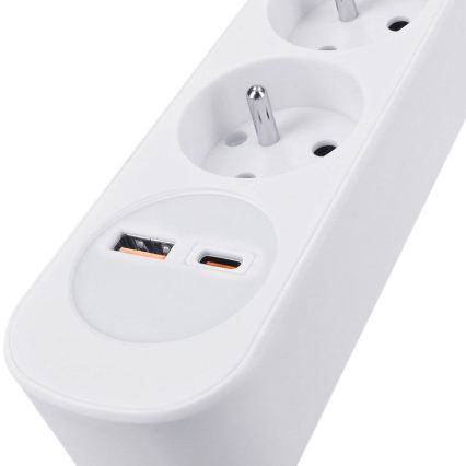 Produžni kabel s prekidačem, 3 utičnice, s USB‑A i USB‑C priključcima za punjenje, 5 m