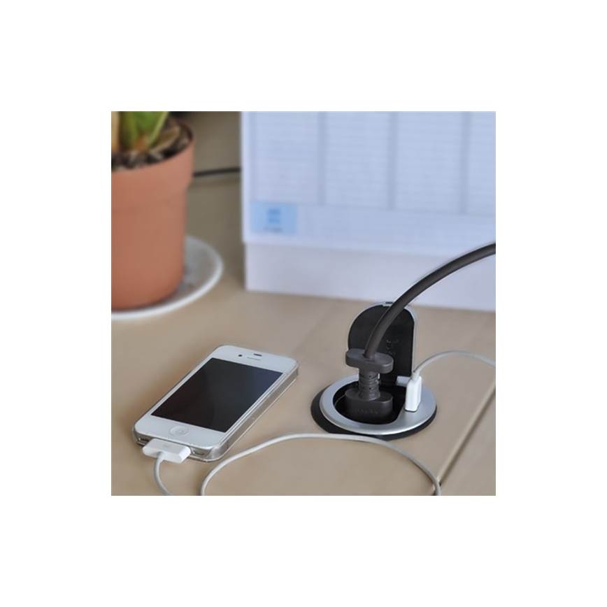 Ugradbena USB utičnica s poklopcem 230V