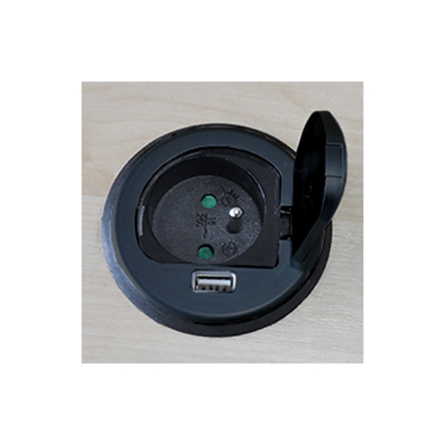 Ugradbena USB utičnica s poklopcem 230V