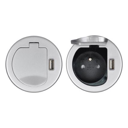 Ugradbena USB utičnica s poklopcem 230V