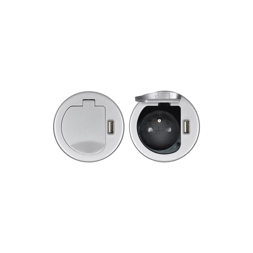 Ugradbena USB utičnica s poklopcem 230V