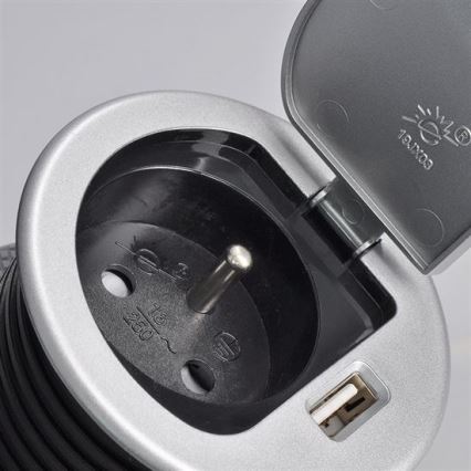 Ugradbena USB utičnica s poklopcem 230V