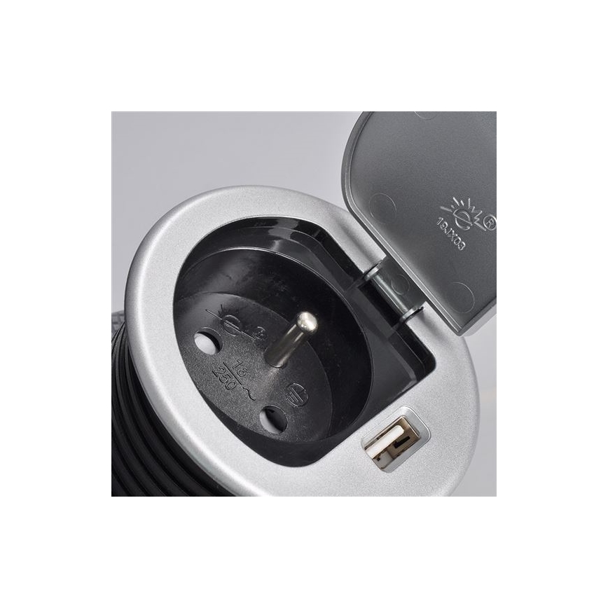 Ugradbena USB utičnica s poklopcem 230V