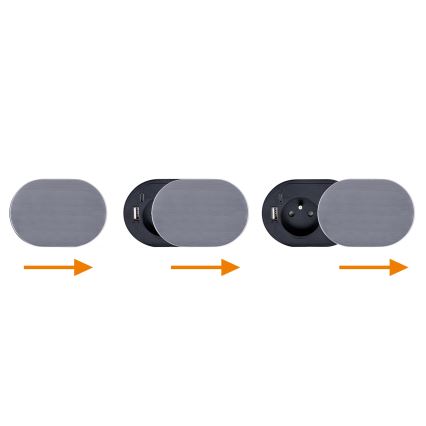 Ugradbena utičnica 1U + USB A+C