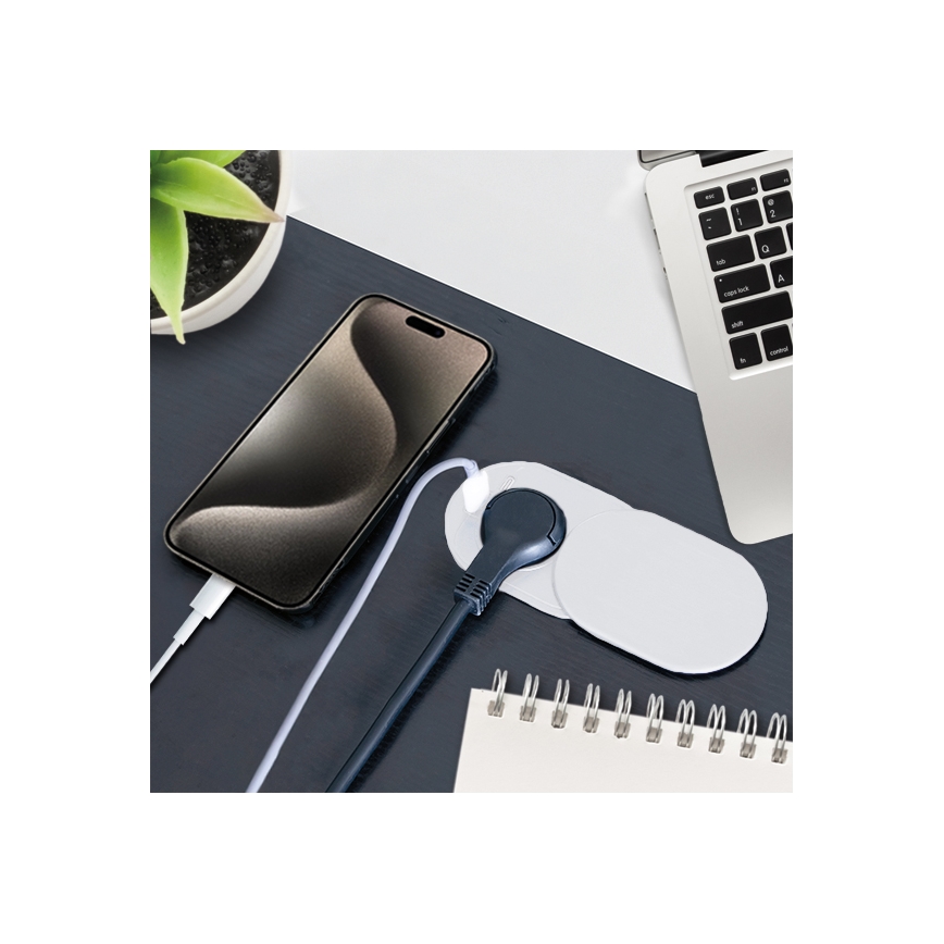 Ugradna utičnica 20W, 1x utičnica + USB A i C, bijela