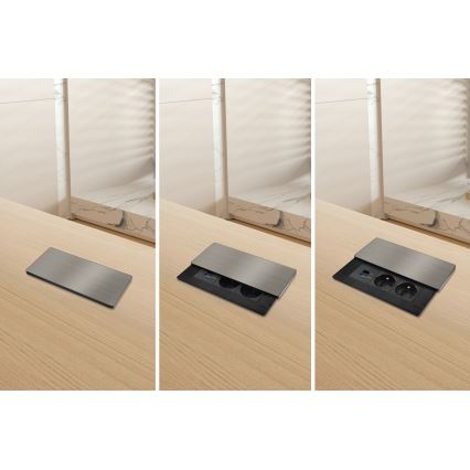 Ugradna utičnica s bežičnim punjenjem 65W, 2 utičnice + USB-A + USB-C