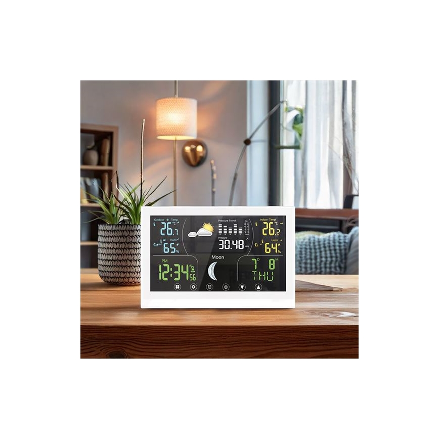 Vremenska postaja s zaslonom u boji 5V/2xAAA, bijela