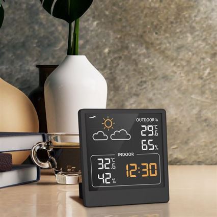 Digitalni termometar 5V/2xAAA + 2xAAA crni