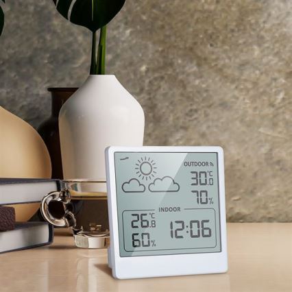 Digitalni termometar 5V/2xAAA + 2xAAA bijela