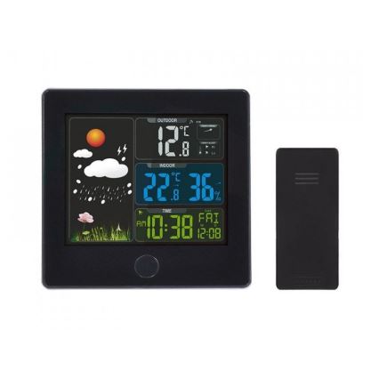 Meteorološka stanica s LCD zaslonom 230V crna