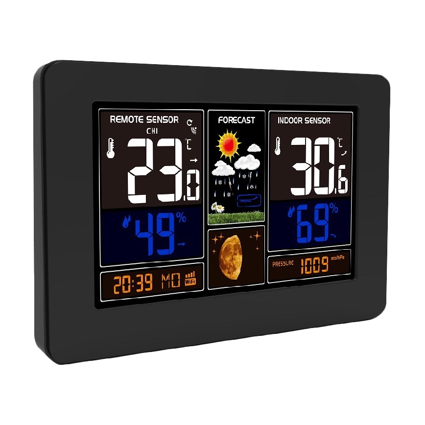 Meteorološka stanica s LCD zaslonom u boji 2xAA/5V Wi-Fi Tuya