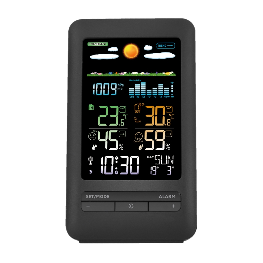 Meteorološka stanica s LCD zaslonom 2xAA + 2xAA crna