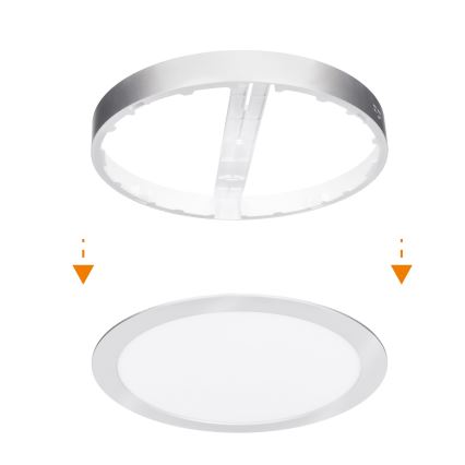 LED panel 2 u 1 za površinsku i ugradbenu montažu 18W/230V 3000/4000/6000K Ø 22,5 cm IP54 srebrni