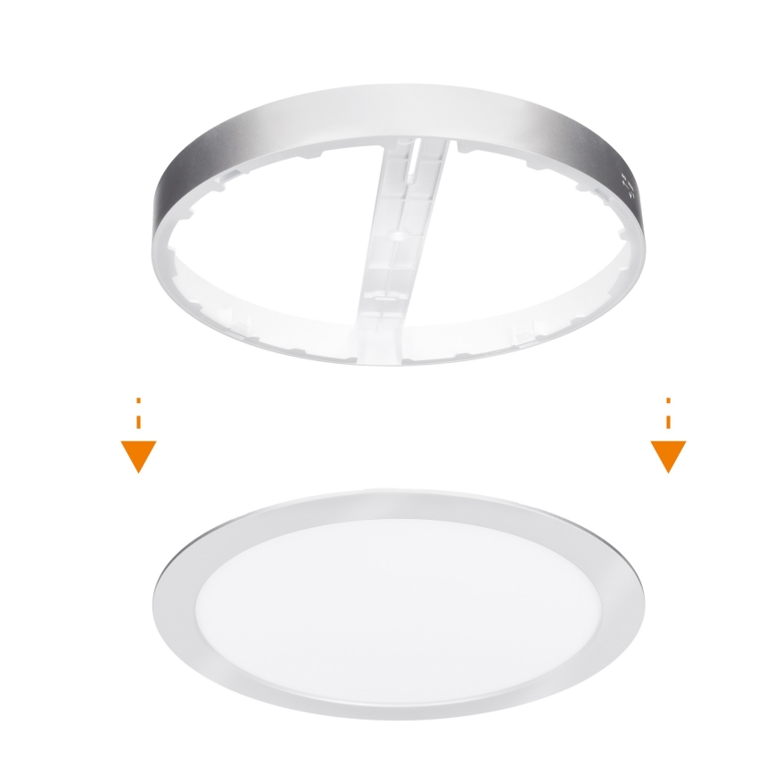 LED panel 2 u 1 za površinsku i ugradbenu montažu 18W/230V 3000/4000/6000K Ø 22,5 cm IP54 srebrni