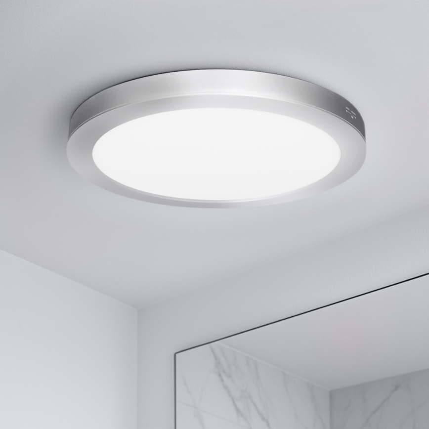LED nadgradni/ugradni panel 2u1 24W/230V 3000/4000/6000K Ø 30 cm IP54 srebrni