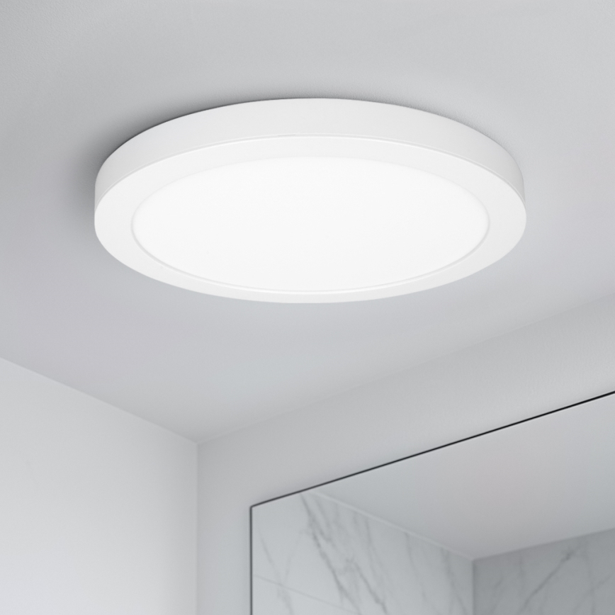 LED površinski/ugradni panel 2 u 1 24W/230V 3000/4000/6000K pr. 30 cm IP54 bijela