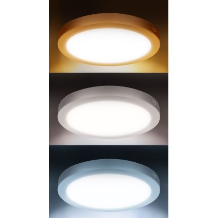 LED površinski/ugradni panel 2 u 1 24W/230V 3000/4000/6000K pr. 30 cm IP54 bijela