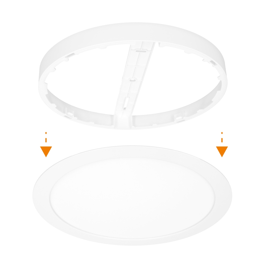 LED površinski/ugradni panel 2 u 1 24W/230V 3000/4000/6000K pr. 30 cm IP54 bijela
