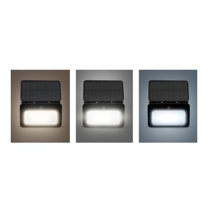 LED solarni reflektor s mogućnošću prigušivanja, senzorom pokreta i sumraka LED/6W/3,7V 2200 mAh 3000/4000/6500K IP65