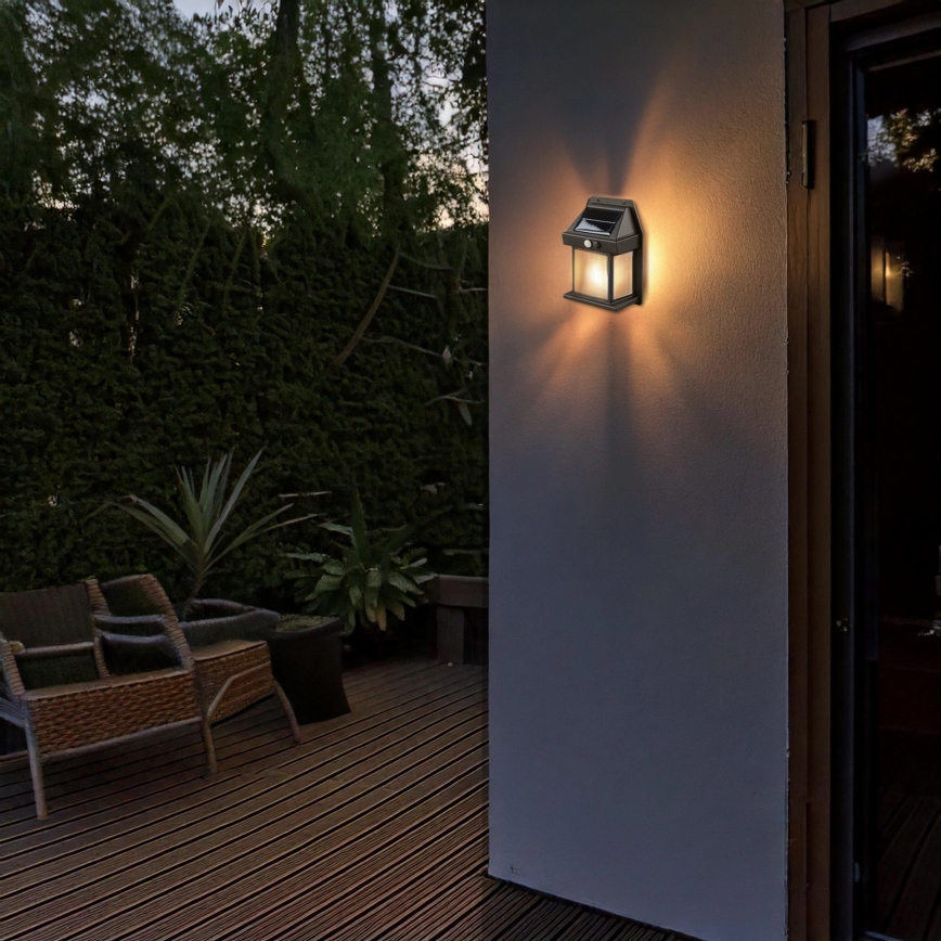 LED solarna lanterna s mogućnošću prigušivanja i senzorom LED/3,7V IP44 1200 mAh