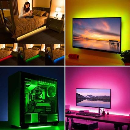 LED RGB prigušivačka trake za TV LED/6W/5V Wi-Fi Tuya + daljinski upravljač 0,5m