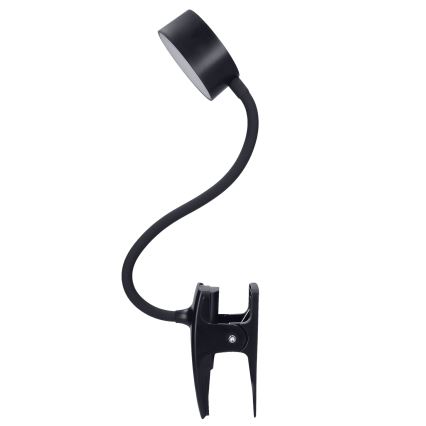 LED Prigušiva fleksibilna punjiva stolna lampa s kopčom LED/2W/1800 mAh 3000/4000/6500K crna