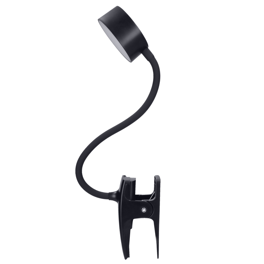 LED Prigušiva fleksibilna punjiva stolna lampa s kopčom LED/2W/1800 mAh 3000/4000/6500K crna