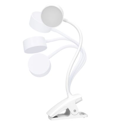 LED Prigušiva fleksibilna punjiva stolna lampa s kopčom LED/2W/1800 mAh 3000/4000/6500K bijela