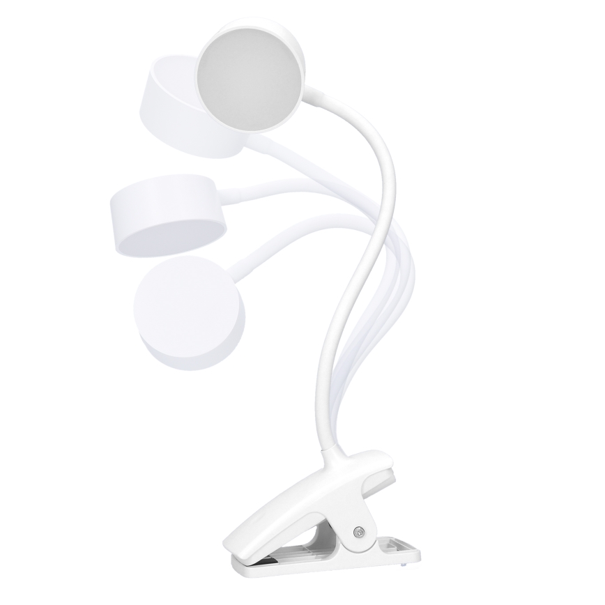 LED Prigušiva fleksibilna punjiva stolna lampa s kopčom LED/2W/1800 mAh 3000/4000/6500K bijela