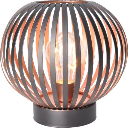 LED Dekorativna stolna lampa LED/3xAA crna/bakar