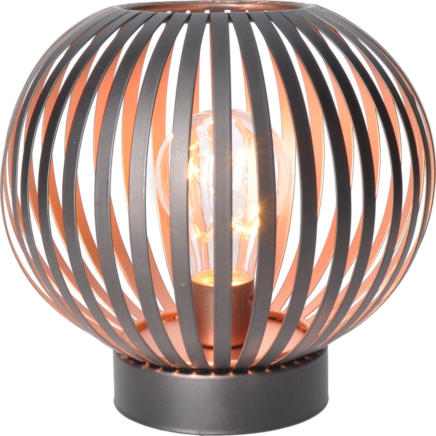 LED Dekorativna stolna lampa LED/3xAA crna/bakar