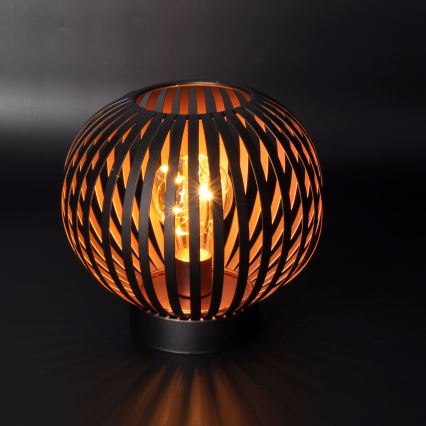 LED Dekorativna stolna lampa LED/3xAA crna/bakar