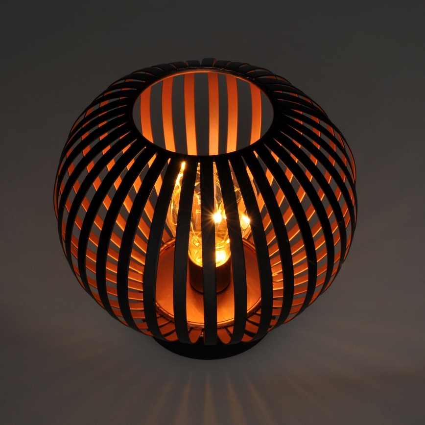 LED Dekorativna stolna lampa LED/3xAA crna/bakar