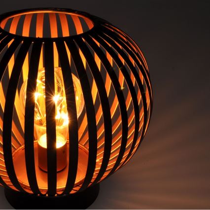 LED Dekorativna stolna lampa LED/3xAA crna/bakar