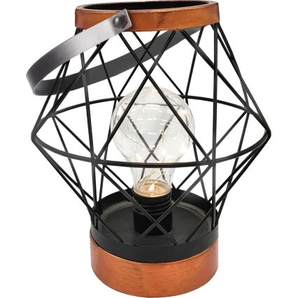 LED Dekorativna stolna lampa LED/3xAA crna/bakar